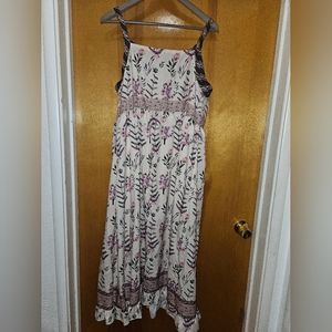 Floral Cream maxi dress